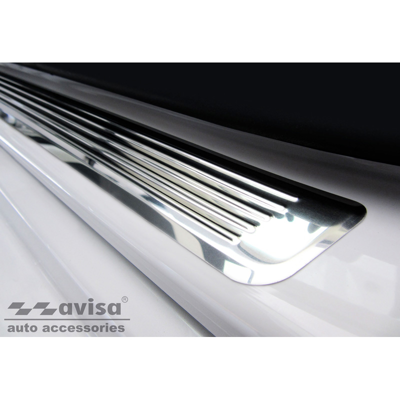 Inox door sill protectors  BMW X7 G07 2019- 'Lines' - 4-pieces