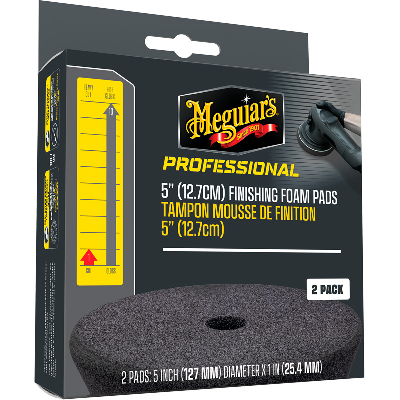 Meguiar's Professional Foam Finishing Pads - 5'' diameter x 1'' (127mm x 25,4mm) - Zwart - Set van 2
