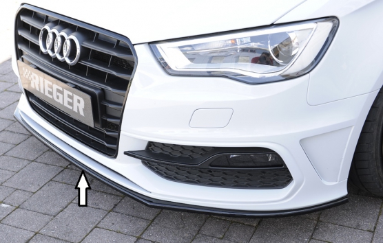 Voorspoiler Audi A3 8V S-line Rieger Zwart Glans
