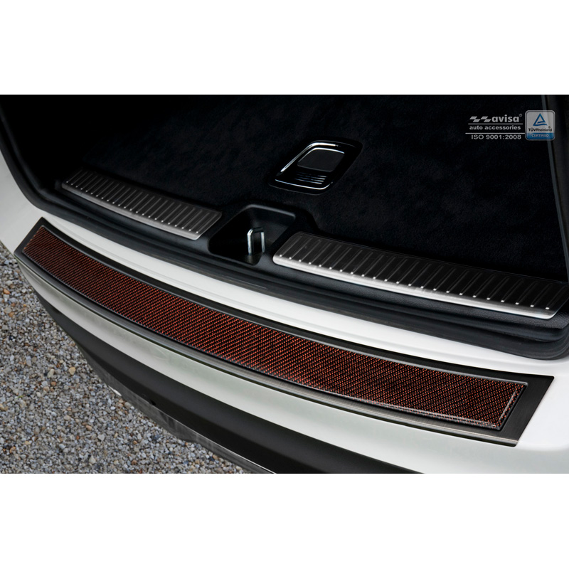 Stainless Steel Rear bumper protector 'Deluxe'  Mercedes GLC 2015-2019 & FL 2019- Black/Red-Black Carbon