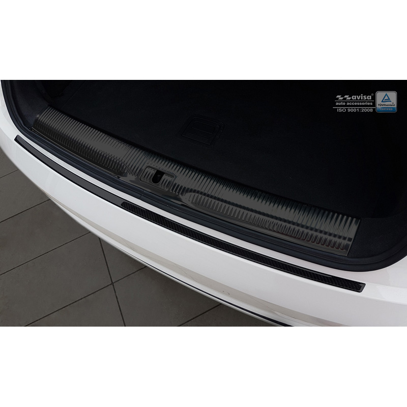 Carbon Rear bumper protector  Audi Q3 2011-2015 & 2015- Black Carbon