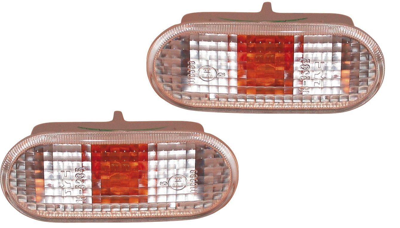 Set Zijknipperlichten  Volkswagen/Seat diverse modellen 1996- - Wit (rechte aansluiting)