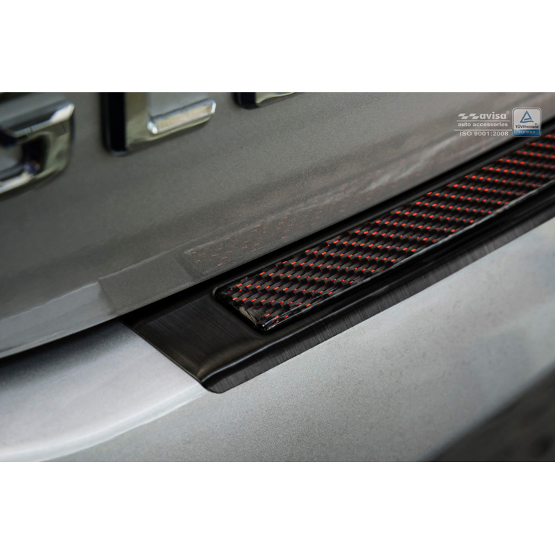 Stainless Steel Rear bumper protector 'Deluxe'  Mercedes GLE Coupé 2015- Black/Red-Black Carbon