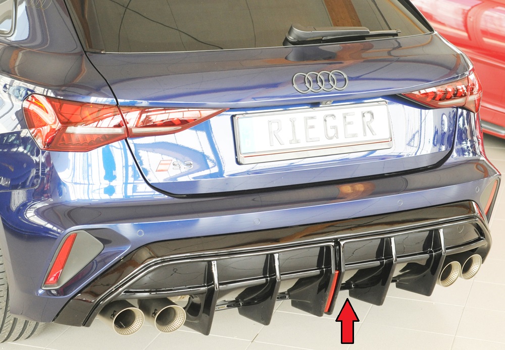 Achterdiffuser Audi A3 (GY) – 06.24- glans zwart