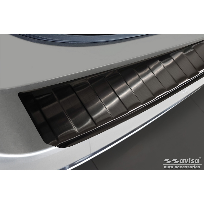 Black Stainless Steel Rear bumper protector  Toyota Corolla XII Combi 2019- (incl. GR Sport) & Suzuki Swace Combi 2020- 'Ribs'