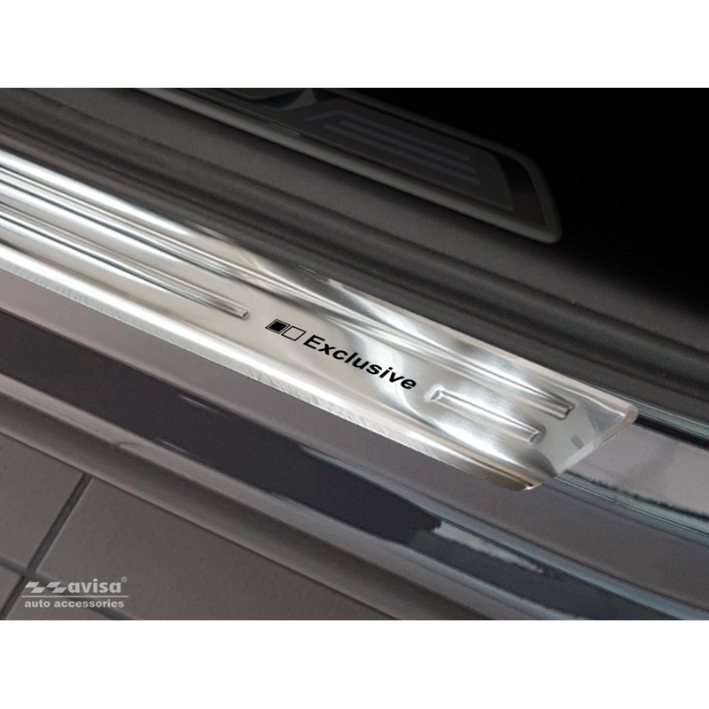 Inox door sill protectors  Volkswagen Touareg (CR7) 2018- Incl. Facelift - 'Exclusive' - 4-pieces