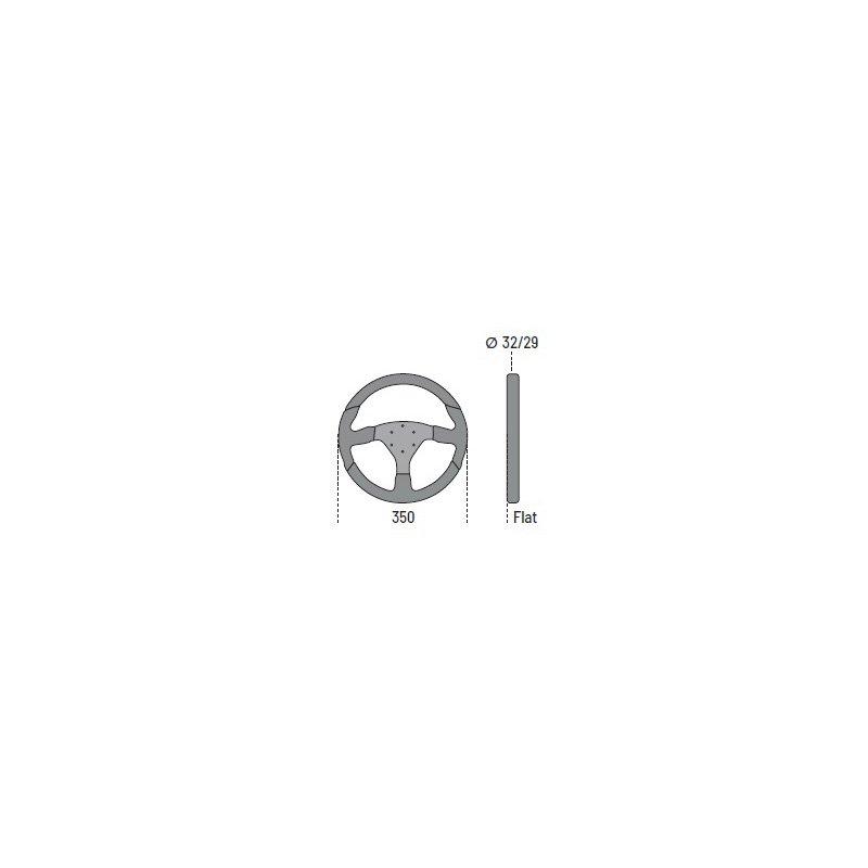 Sparco Universeel Sportstuur L505 - Zwart Leder - Diameter 350mm