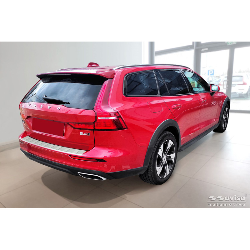 Avisa Stainless Steel Powdercoated Rear bumper protector  Volvo V60 II 2018- incl. Cross Country & R-Design 'Soft Silver'