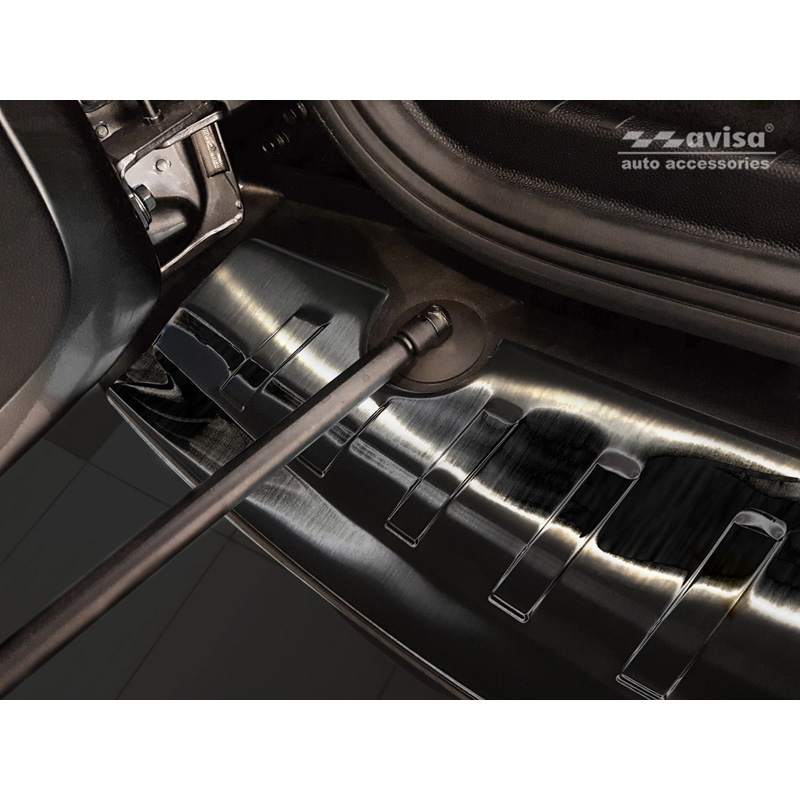 Black Stainless Steel Rear bumper protector  Ford Ecosport II Facelift 2017- incl. ST-Line 'Ribs'