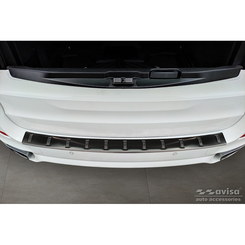 Black Stainless Steel Rear bumper protector  BMW X5 F15 (incl. M-pack) 2013-2018 'STRONG EDITION'