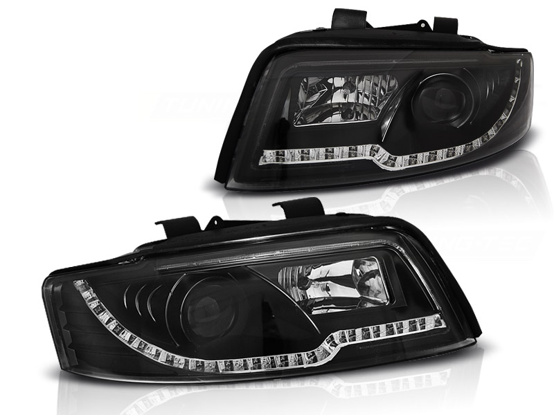 Headlights Audi A4 8E 01-04 Tube Light LED black