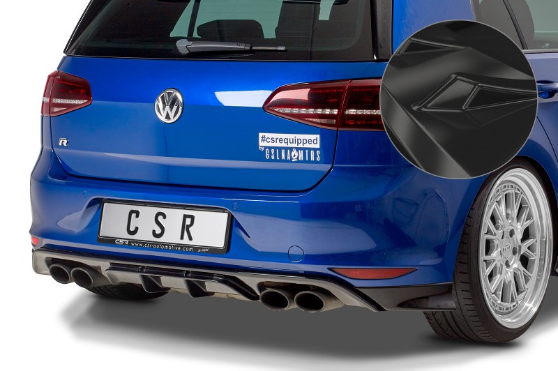 Achterbumper Diffusor VW Golf R VII Glans zwart
