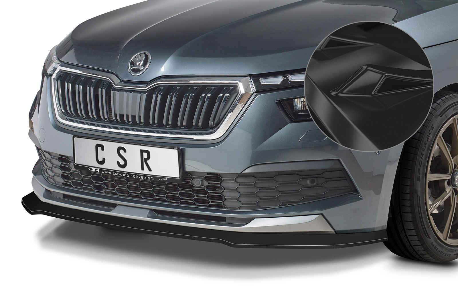 Voorspoiler Skoda Kamiq CSR glans Zwart