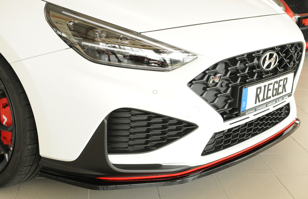 Voorspoiler Hyundai i30N Rieger Glans Zwart