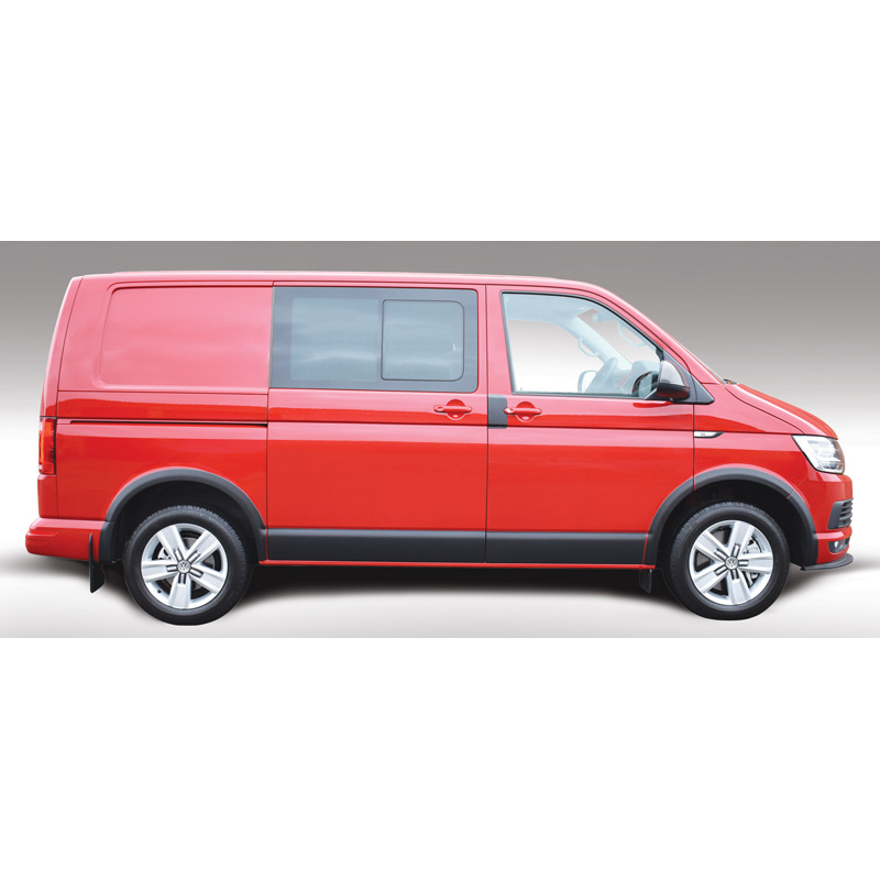 RGM Set Zijpanelen  Volkswagen Transporter T5 2003-2015 & T6 2015- Lange wielbasis & Dubbele schuifdeur - Zwart