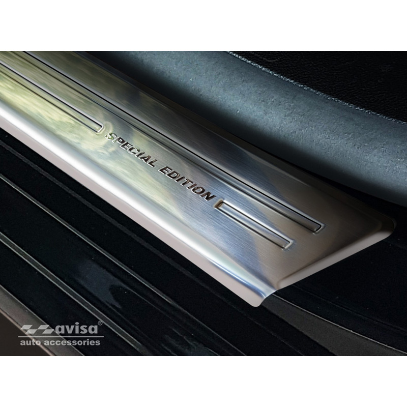 Inox door sill protectors  Citroen Berlingo Multispace / Peugeot Partner & Rifter / Opel Combo E Life 2018- / Toyota Proace City/Verso 2019- 'Special Edition' - 2-pieces