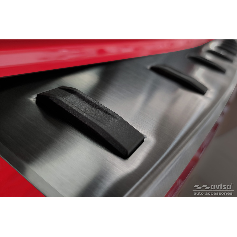 Zwart RVS Achterbumperprotector  Volkswagen Passat Variant 2014-2019 & Facelift 2019-2023 (incl. R-Line/Alltrack) 'STRONG EDITION'