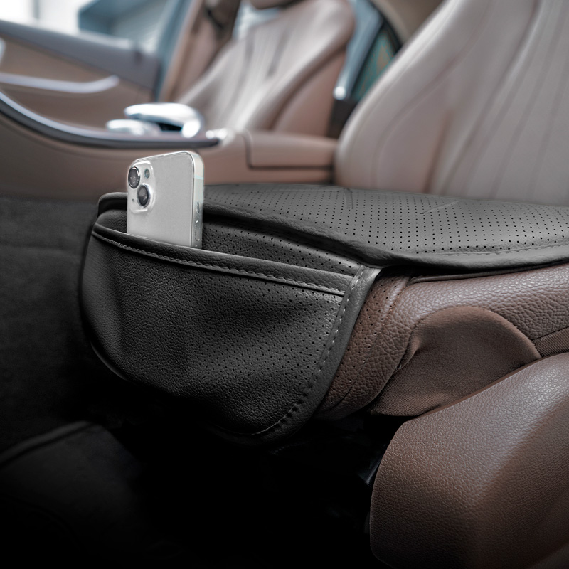 Universal Seat Cushion 'Bottom' Black Leather - single piece