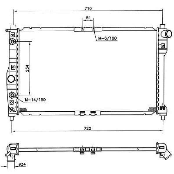 Radiator Chevrolet Nubira 97-7/99 655x384x16 1.62.0 +/-AC