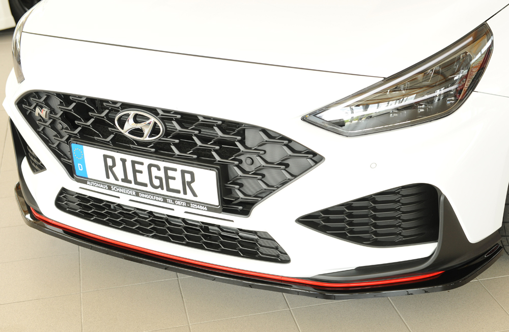 Voorspoiler Hyundai i30N Rieger Glans Zwart