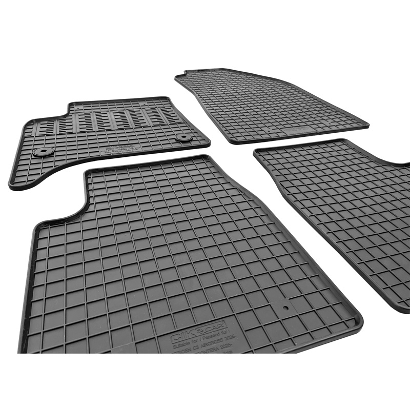 CIKCAR Rubber car mats set  Opel Frontera / Citroën C3 Aircross 2024- (MHEV)  (4-pieces + fixing system)