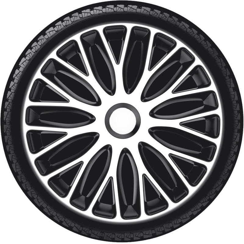 4-Delige Wieldoppenset Mugello 13-inch wit/zwart