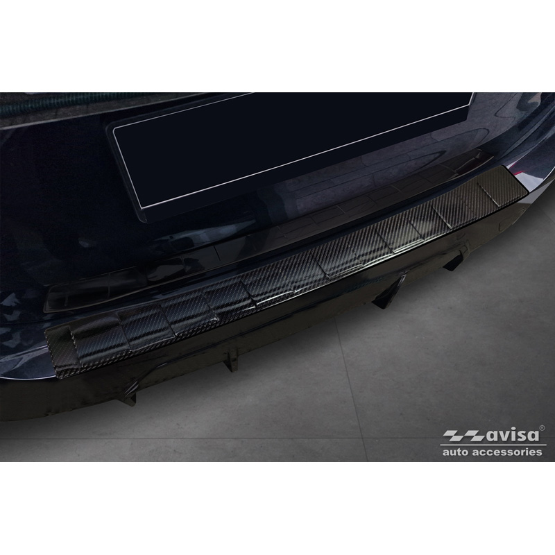 Echt 3D Carbon Achterbumperprotector  BMW 3 Touring (G21) Facelift 2022- 'Ribs'