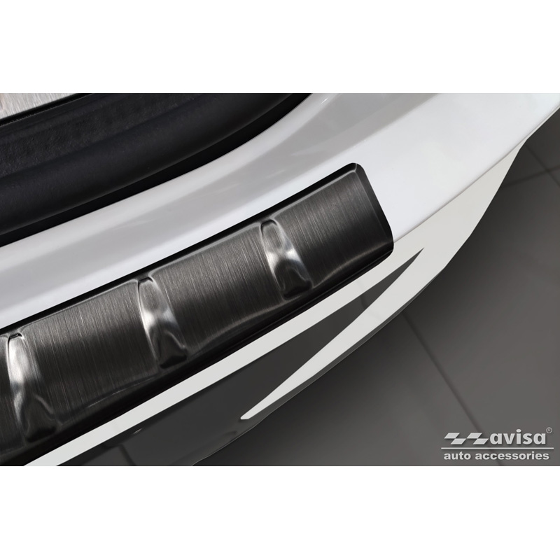 Black Stainless Steel Rear bumper protector  BMW X4 G02 FL 2021- with M-Pakage 'Ribs'