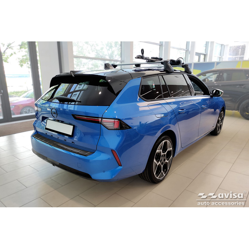 Black Stainless Steel Rear bumper protector  Opel Astra L Sportstourer 2022- 'Ribs'