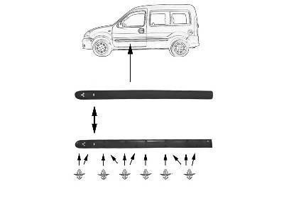 sierlijst voorportier, links Renault Kangoo, 1998-2003