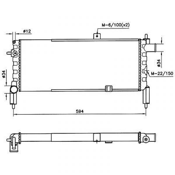 Radiator CORSA A 87-93 528x208 1.2/1.3/1.4/1.4I