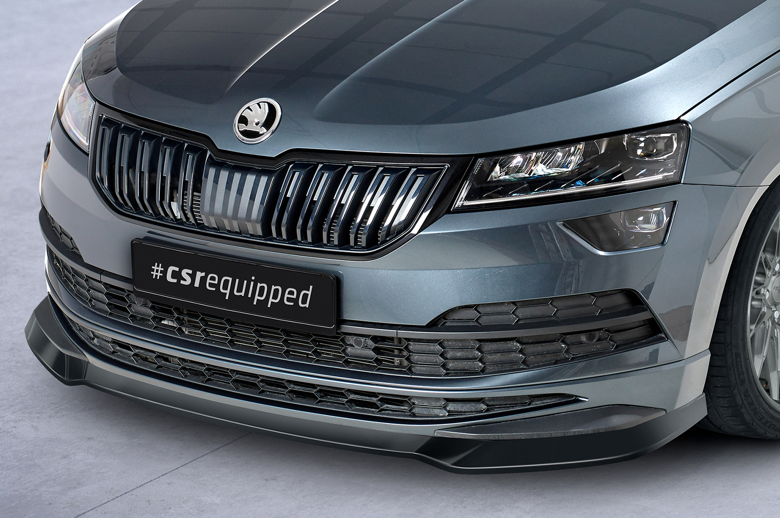 Voorspoiler Skoda Karoq CSR glans Zwart