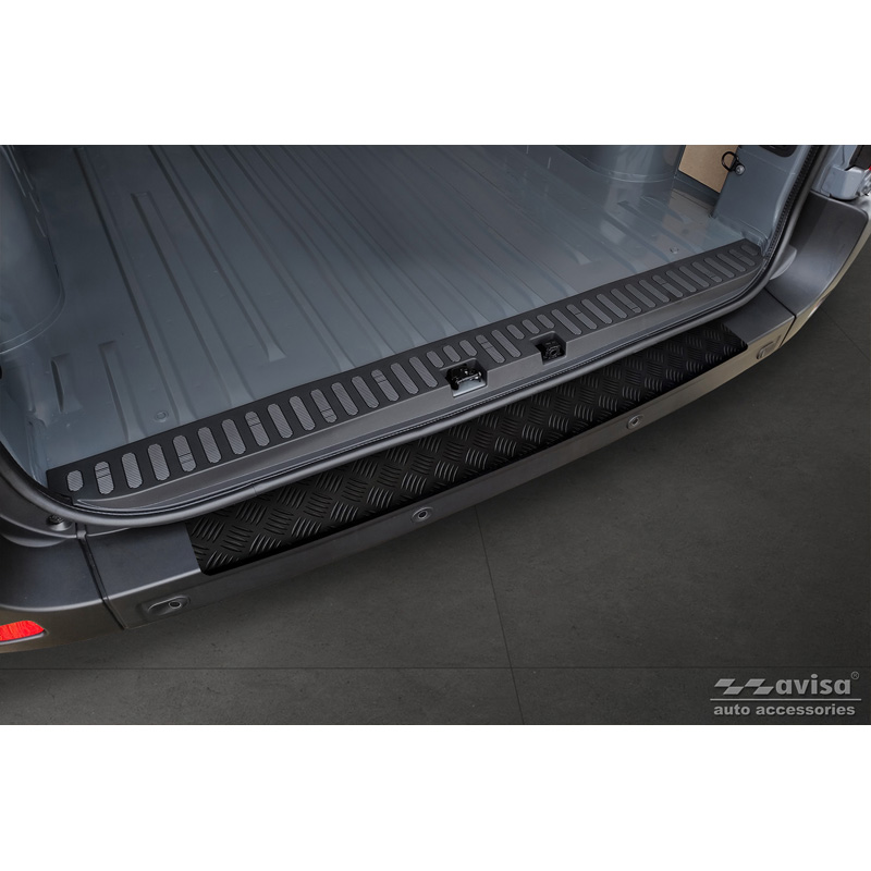 Matt Black Aluminum Rear bumper protector  Opel Movano / Renault Master II 2010-2018 & 2018-2021 'Riffled Plate'