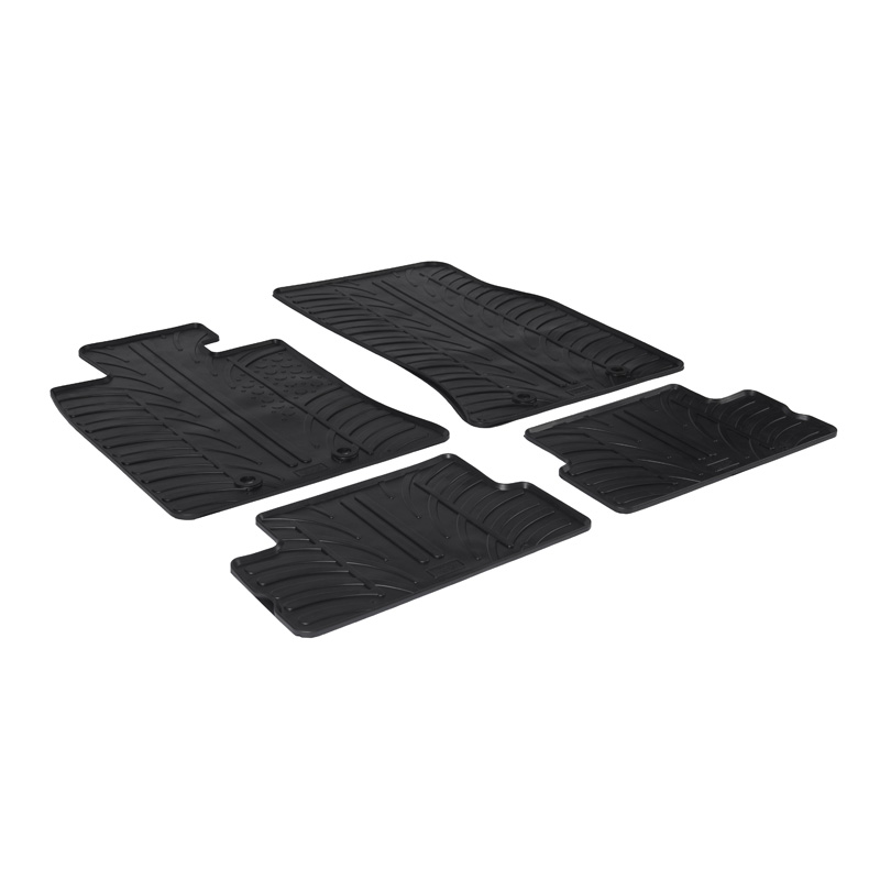 Rubber car mats set  BMW New Mini One/Cooper/S/D R56 2006-2014 (T profile 4-pieces + mounting clips)