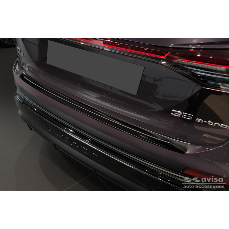 Black Stainless Steel Rear bumper protector  Audi Q4 E-Tron 2021-