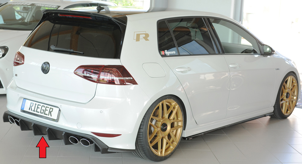 Diffuser Volkswagen Golf 7 R Rieger Glans Zwart