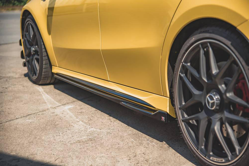 Zijskirts Mercedes A Klasse W177 A45 S AMG Glans Zwart Maxton