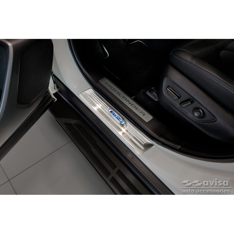 Inox door sill protectors  Toyota Highlander XU70 2020- 'Hybrid' - 4-pieces