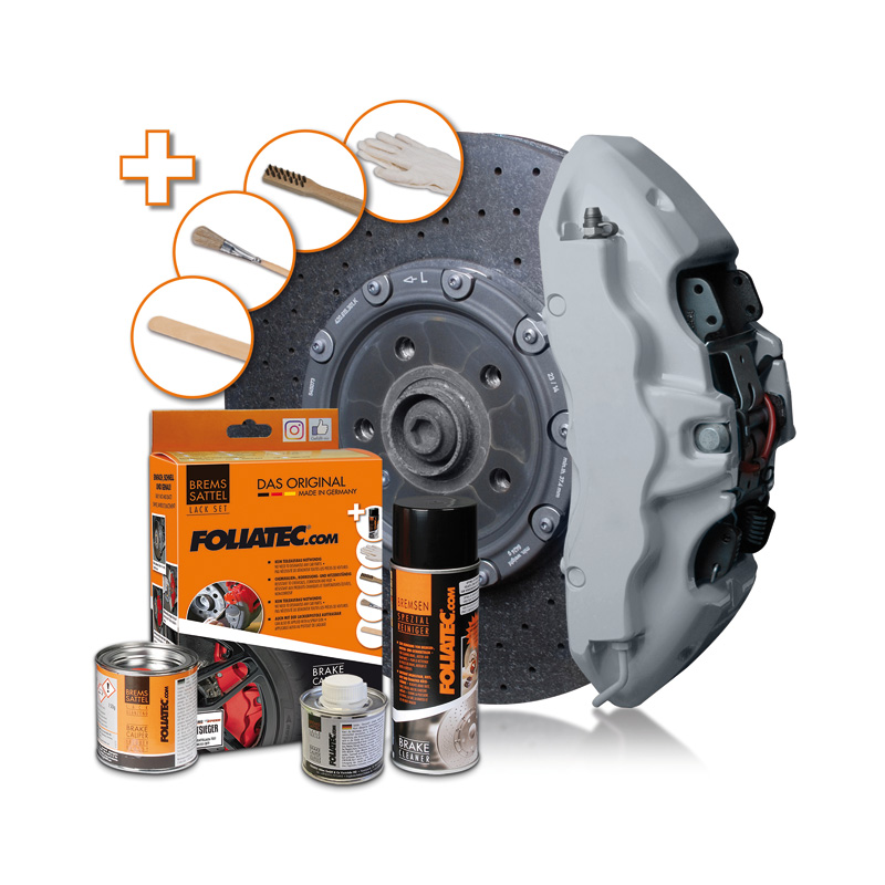 Foliatec Brake Caliper Lacquer Set - circuit grey glossy - 3 Components