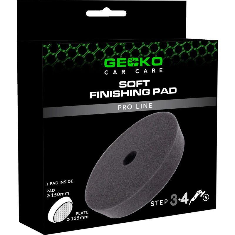 Gecko Polijstpad Soft Zwart 150mm 1st (Voor Steunschijf 125mm)