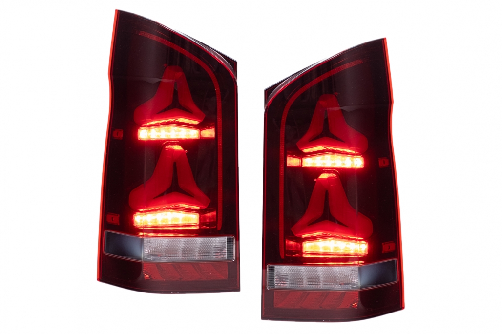 Full LED Taillights Smoke suitable for Mercedes V-Class W447 (2014-2019) Single Rear Door with Dynamic Sequential Turning Lights