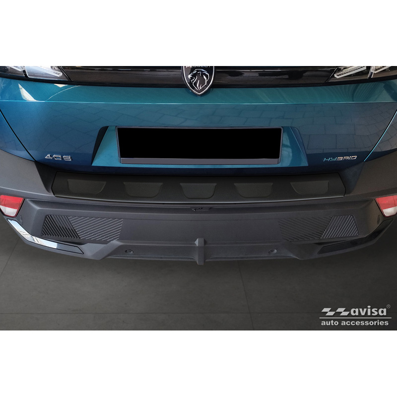 Matte black Stainless Steel Rear bumper protector  Peugeot 408 II Fastback 2023-