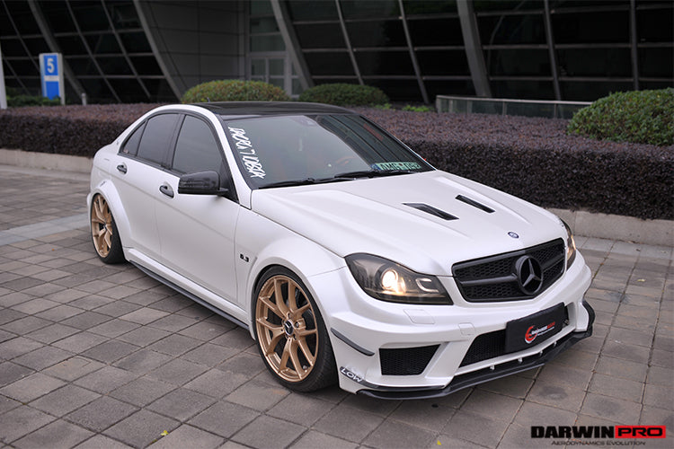 Mercedes Benz W204 C Class Sedan BKSS Style Carbon Wide Full Body Kit  2012-2014