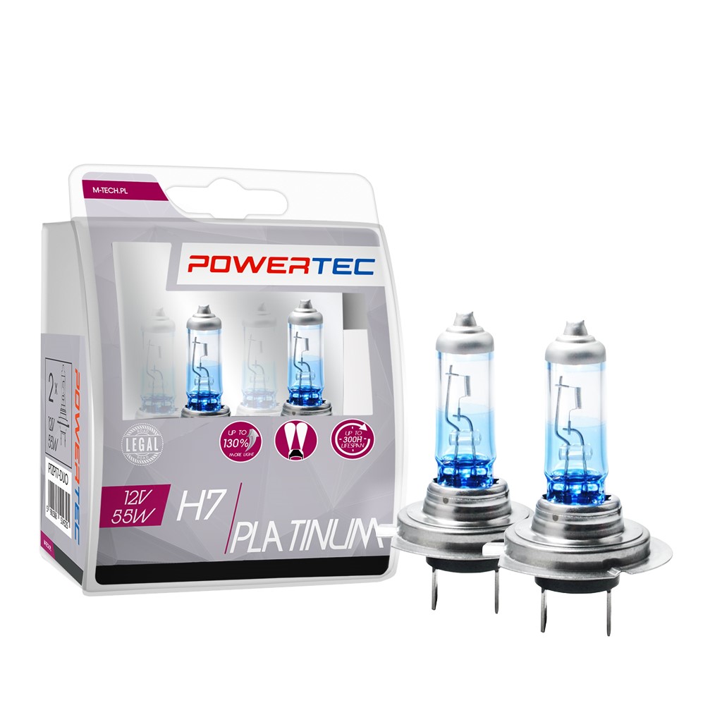 H7 Platinum +130% lampen 12V DUO M-tech Powertec