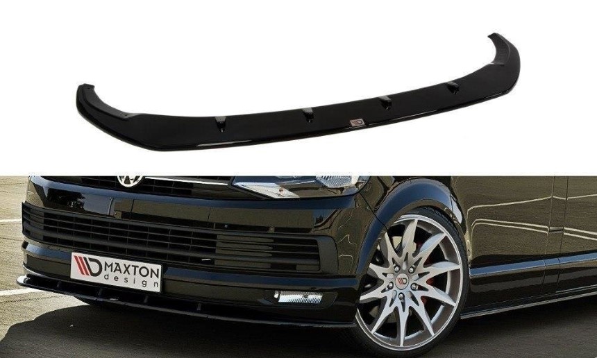 Voorspoiler Volkswagen T6 Bus Glans Zwart V1