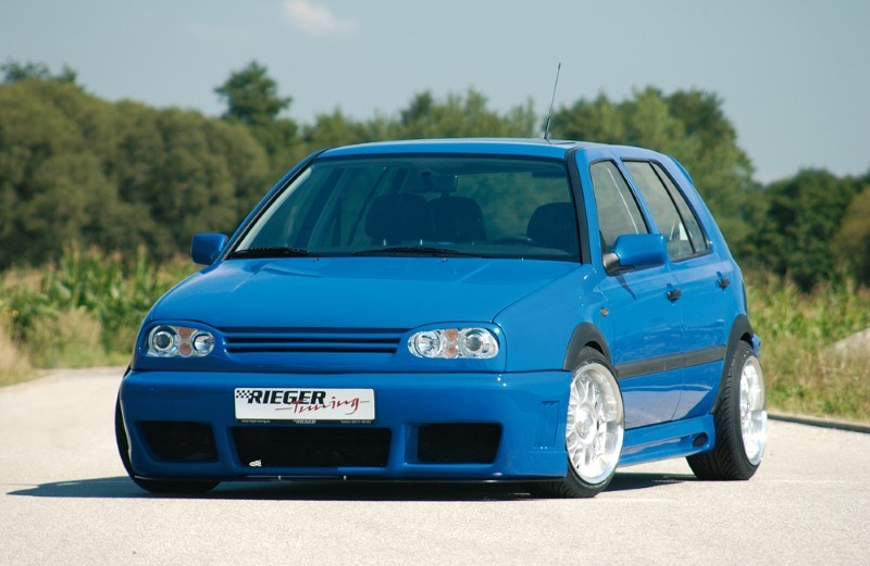 Spoilerzwaard Carbon voor Voorbumper RS4 Look VW Golf III Rieger