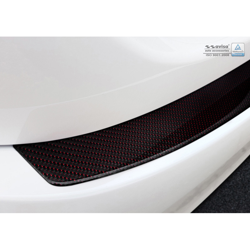 Carbon Rear bumper protector  Mercedes CLS (C218) 2014-2018 Red-Black Carbon