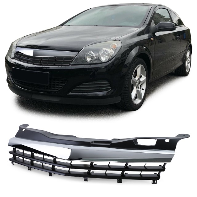 Sport Grill Opel Astra H GTC 3 deurs 2005-2009 Chroom/Zwart