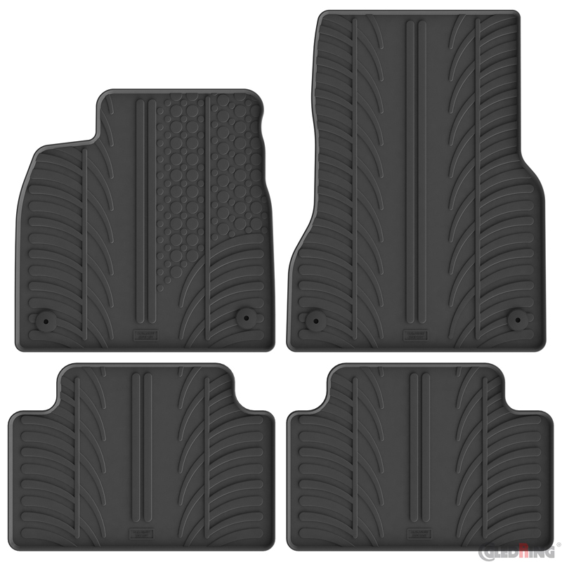 Gledring Rubber car mats set  Audi Q6 e-Tron (GFB) & Sportback (GFN) 2024- (T profile 4-pieces + mounting clips)