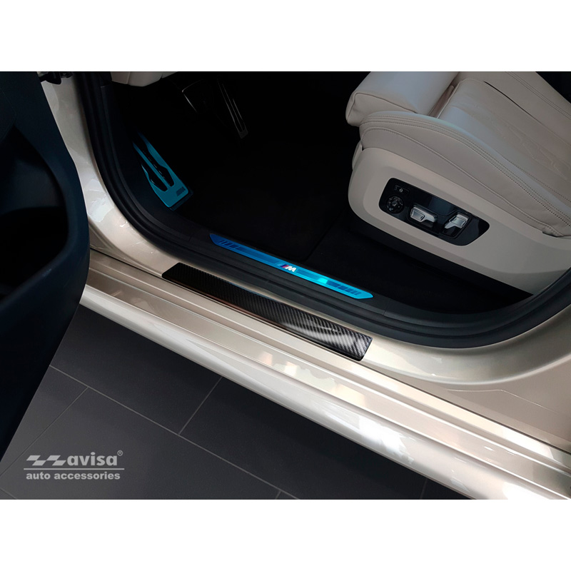 3D Black Carbon Door sill protectors  BMW X5 IV G05 M-Package 2018- 2-pieces